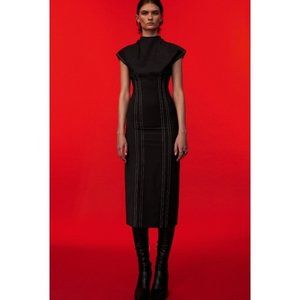 NWT Zara Limited Edition Topstitched Dress Size M